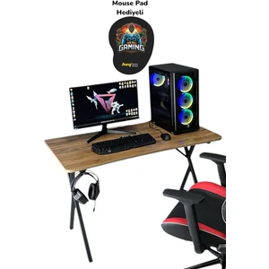 Hey Modüler Mobilya Heygaming Profesyonel Oyuncu Masa Ceviz Siyah Bilgisayar Çalışma Masası 120 Cm