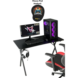 Hey Modüler Mobilya Heygaming Profesyonel Oyuncu Masası Siyah Siyah Bilgisayar Çalışma Masası 120 Cm
