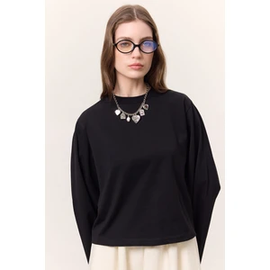 Uzun Kollu Kısa Tshırt Siyah