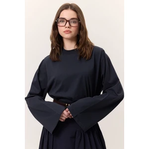 Uzun Kollu Kısa Tshırt Lacivert