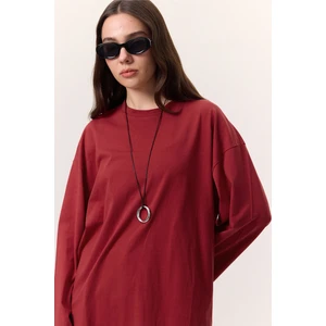 Geniş Kol Oversıze Tshırt Kırmızı