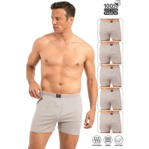 Özkan Underwear Özkan 0041 5'li Paket Erkek %100 Pamuklu Şardonlu Klasik Rahat Kesim Havlu Bel Süprem Penye Boxer