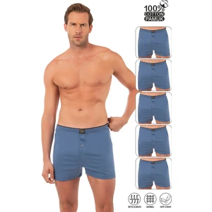 Özkan Underwear Özkan 0041 5'li Paket Erkek %100 Pamuklu Şardonlu Klasik Rahat Kesim Havlu Bel Süprem Penye Boxer