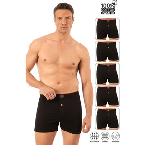 Özkan Underwear Özkan 0041 5'li Paket Erkek %100 Pamuklu Şardonlu Klasik Rahat Kesim Havlu Bel Süprem Penye Boxer