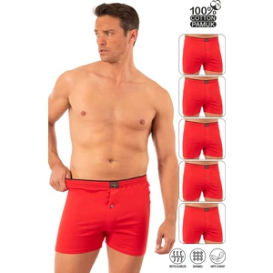 Özkan Underwear Özkan 0041 5'li Paket Erkek %100 Pamuklu Şardonlu Klasik Rahat Kesim Havlu Bel Süprem Penye Boxer