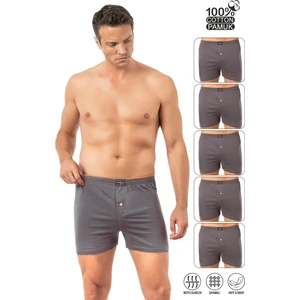 Özkan Underwear Özkan 0041 5'li Paket Erkek %100 Pamuklu Şardonlu Klasik Rahat Kesim Havlu Bel Süprem Penye Boxer