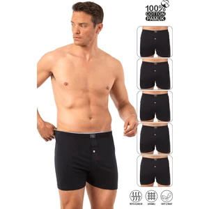 Özkan Underwear Özkan 0041 5'li Paket Erkek %100 Pamuklu Şardonlu Klasik Rahat Kesim Havlu Bel Süprem Penye Boxer