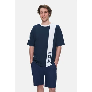 Keıth Beyaz Bisiklet Yaka Baskılı Oversize Erkek Tshirt