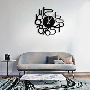 Ev, Ofis ve Kafe Dekoru Için Sessiz Duvar Saati | 40  cm  Siyah Metal | Estetik Tasarım