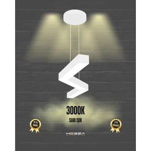 Gabbiano (Beyaz Kasa, Sarı Işık) Ledli Modern Sarkıt Linear LED Avize Salon Mutfak Oturma Odası Yatak Odası Antre Hol LED