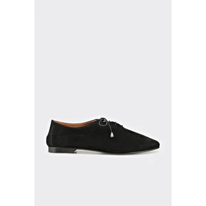 Siyah Deri Kadın Günlük Ayakkabı