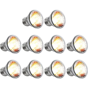 10 Adet Sürüngen Lamba Ampulü Kaplumbağa Güneşlenme Uv Işık Ampulleri Amfibiler Için Tam Spektrumlu Güneş Lambası Isıtma, 50W (Yurt Dışından)