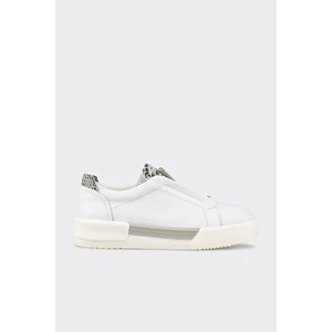 Beyaz Deri Kadın Spor Ayakkabı