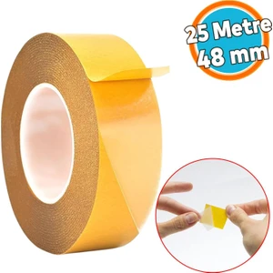 Şeffaf Çift Taraflı Filmik Film Bant Şerit Montaj Bandı 48 mm x 25 Metre Çok Amaçlı Güçlü 1 Adet