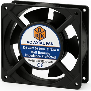 BRK 120X120X38 220V Ac 5 Kanatlı Rulmanlı  Fan