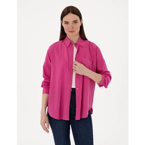 Pierre Cardin Kadın Fuşya Oversize Uzun Kollu Gömlek 50311567-VR023