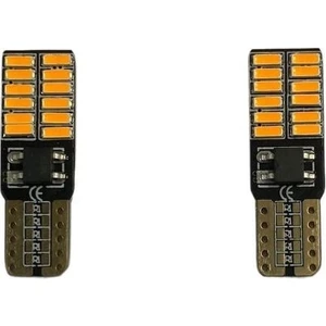 12V DİPSİZ AMPUL T10 24 LEDLİ SARI CANBUS (2 AD)