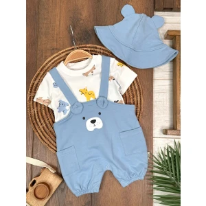 Slopet Tulum Kulaklı Çıtçıtlı Badili Cep Detaylı Erkek Bebek Takım