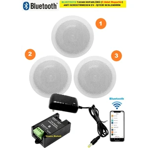 Tavan Hoparlör Seti Bluetooth Özellikli (3 Tavan Hoparlör) Anfi Kullanmadan Ev-Işyerini Seslendirin
