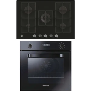3051B Siyah Turbolu Fırın +  HVG74K3B 75 cm Siyah Ankastre Ocak- Ankastre Set