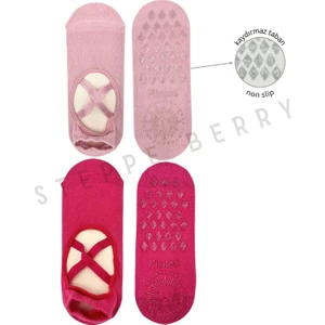 2 Çift Çapraz Bantlı Premium Pilates Ve Yoga Çorabı