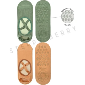 2 Çift Çapraz Bantlı Premium Pilates Ve Yoga Çorabı