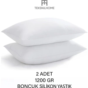 Teksnil Home | 2 Adet Boncuk Silikon Yastık | 1200 Gram | Antialerjik | 50 x 70  cm  | Premıum Yastık