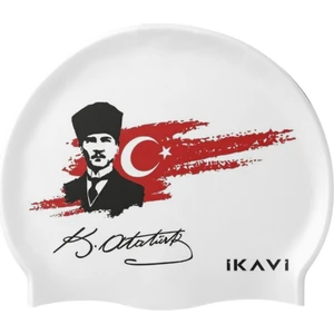 Ikavi Atatürk ve Türk Bayrağı Baskılı Silikon Yüzücü Bonesi