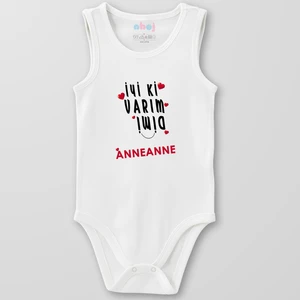 Organik Pamuk Iyi Ki Varım, Değil Mi Anneanne? Bebek Body Çıtçıtlı Zıbın Badi Kolsuz
