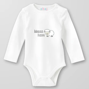 Organik Pamuk Babasının Kuzusu Bebek Body Çıtçıtlı Zıbın Badi Uzun Kol