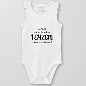 Organik Pamuk Herkes Bıksa Benden Teyzem Bana Doyamaz Bebek Body Çıtçıtlı Zıbın Badi Kolsuz