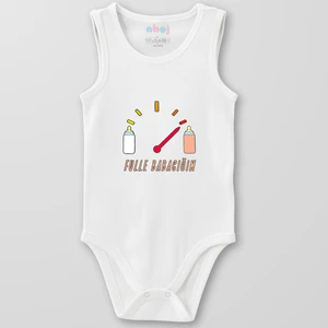 Organik Pamuk Fulle Babacığım Bebek Body Çıtçıtlı Zıbın Badi Kolsuz