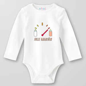 Organik Pamuk Fulle Babacığım Bebek Body Çıtçıtlı Zıbın Badi Uzun Kol