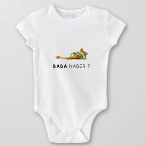 Organik Pamuk Baba Naber Bebek Body Çıtçıtlı Zıbın Badi Kısa Kol