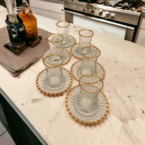 Elysia Çay Bardağı Çay Takımı Seti Yaldızlı