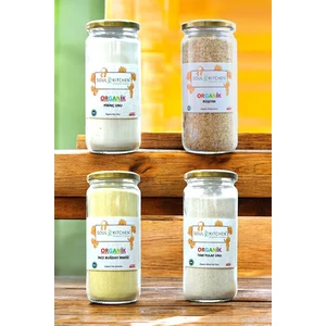 Soul Kitchen Organik Rüşeym + İnce Buğday İrmiği + Pirinç Unu + Tam Yulaf Unu - 4'lü Cam Set