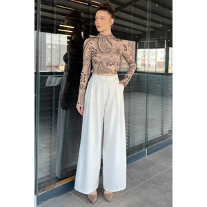 Kadın Yüksek Bel Pileli Kumaş Pantolon