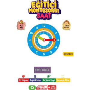 Ahşap Eğitici ve Öğretici Montessori Saat saati öğreniyorum