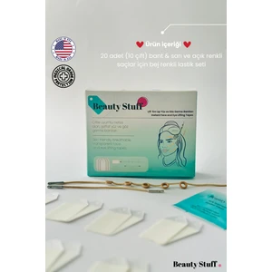 Lift 'em Up Yüz & Göz Germe Bantları-(20’li Paket) Bej Lastikli (Made in USA)