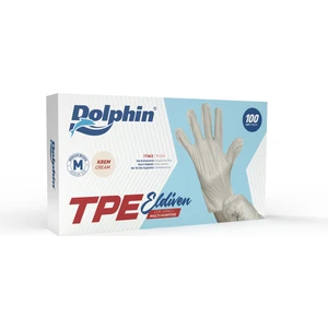Krem TPE Eldiven M Beden 100 Adet