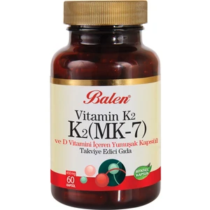 Vitamin K2 (Mk-7) Ve D Vitamini Içeren Kapsül 450 Mg*60
