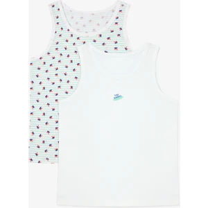 Erkek Çocuk Surf Buddies Optik Beyaz 2'li Atlet