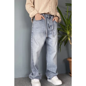 Ip Kemerli Rahat Kesim Baggy Kot Pantolon