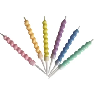 Burgulu Pasta Mumu Karışık Renkli  6 Lı 11  cm