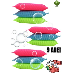 Duff Clean 9 Adet Petek Dokulu Bulaşık Süngeri Sihirli Pratik Sünger