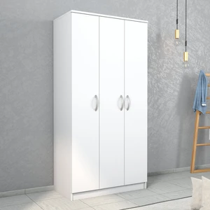 Nisa 3 Kapılı 6 Raflı Geniş Gardrop BEYAZ-GRD0901