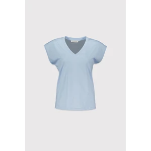 V Yaka Düşük Omuz T-Shirt