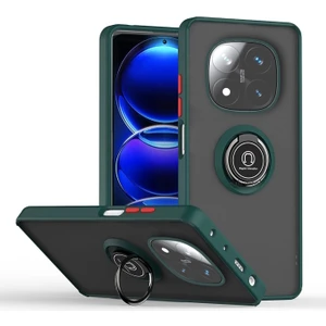 M.TK Moveteck Xiaomi Redmi Note 14 Pro 5g Kılıf Mat Parmak Izi Yapmaz Renkli Tuşlu 360 Yüzüklü Standlı Military Kamera Korumalı Kapak