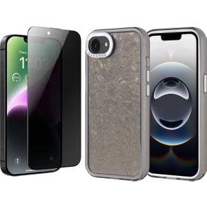 Apple iPhone 16E Kılıf Taşlı Tasarımlı Zore Kapi Kapak + Hayalet Ekran Koruyucu