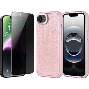 Apple iPhone 16E Kılıf Taşlı Tasarımlı Zore Kapi Kapak + Hayalet Ekran Koruyucu